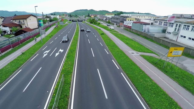 One car passing the other