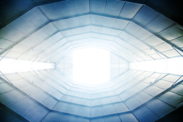 tunnel chemin avenir lumière lueur futur perspective moderne stade