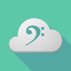Long shadow cloud icon with an F clef