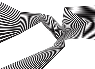 black and white mobious wave stripe optical abstract design