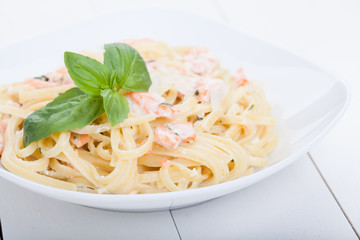 Pasta with salmon