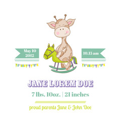 Baby Giraffe Shower Card - with place for your text - in vector