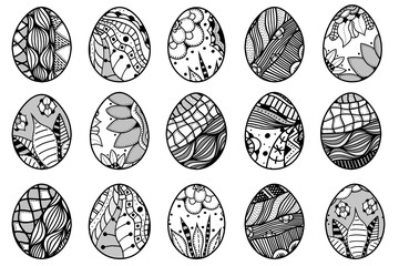 Hand drawn easter eggs