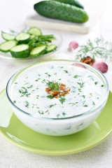 Summer soup with yogurt