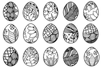 Hand drawn easter eggs - 105101796