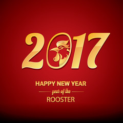 Happy Chinese new year 2017 with golden rooster 