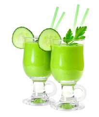 Delicious vegetable smoothie from green vegetables