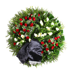 green funeral wreath