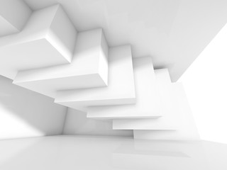 Abstract white interior intersected cubes 3d