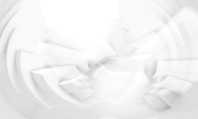 Abstract white 3 d background, round pattern