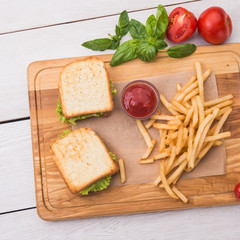 french fries and ketchup