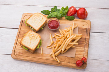 french fries and ketchup