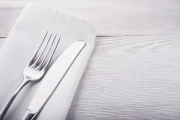 metal fork and knife