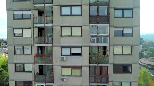 Apartment building in a middle sized town