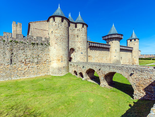 Fototapeta na wymiar Towers of Medieval Castle, Carcassonne