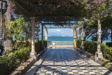 Park on the boardwalk of Cadiz, Genoves Park, Andalusia, Spain © max8xam