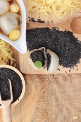 Chinese dessert ,glutinous rice balls in ginger soup.