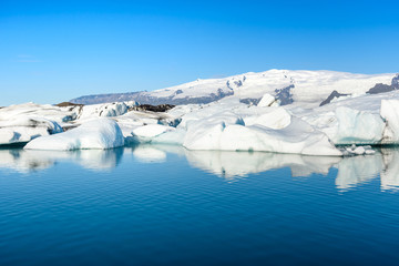 Fototapeta na wymiar Scenic view of icebergs in glacier lagoon, Iceland