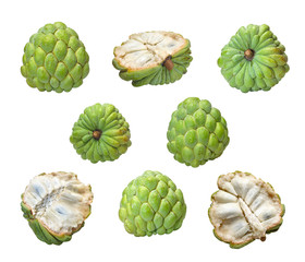 Custard Apple / Sugar Apple isolated on white background.