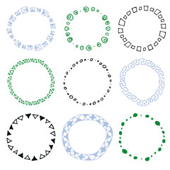 Set of decorative circle frames.
