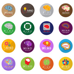 Mind Icons Set - Vector Illustration