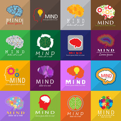 Mind Icons Set - Vector Illustration