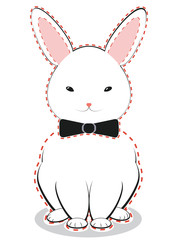 White Bunny with Bow