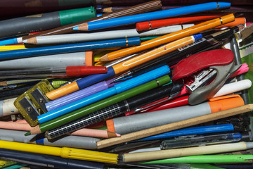 Fototapeta premium many school supplies