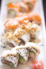 Japanese restaurant salmon sushi