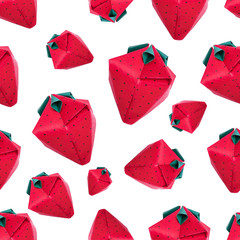 Origami red strawberriy pattern