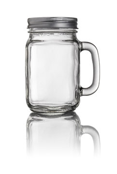 Trinkglas mit Henkel und Schraubverschluss