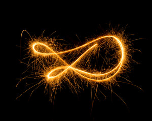 New year party sparkler on black background