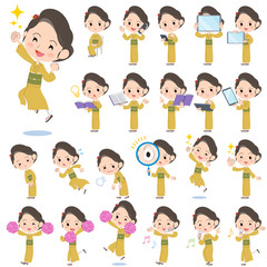 kimono Yellow ocher women 2