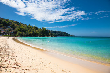 Kata beach during a sunny day in Phuket, Thailand.