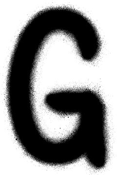 Fototapeta sprayed G font graffiti in black over white