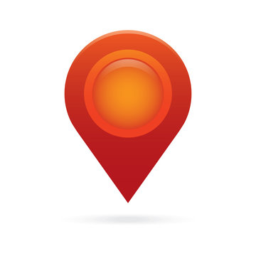 red map pointer icon marker GPS location flag symbol