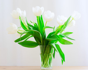 Bouquet of  white tulips
