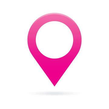 pink map pointer icon marker GPS location flag symbol