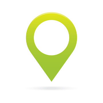 green map pointer icon marker GPS location flag symbol