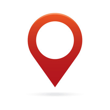 red map pointer icon marker GPS location flag symbol