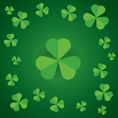 happy saint patrick's day shamrock leaves pattern background