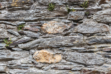 Grey dry stone wall.  Can be used as background 