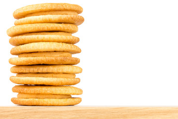 Cracker cream cheese isolated on white background.