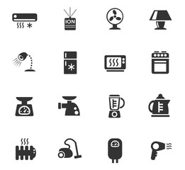 home appliances icon set