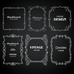 Vintage photo frames set, chalkboard design elements
