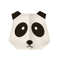 origami paper a panda (face)