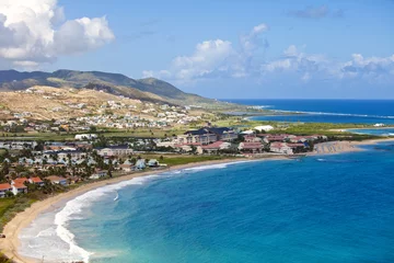 Papier Peint photo Caraïbes aerial view of resort in st kitts in the Caribbean