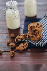 Chocolate chip cookies and milk