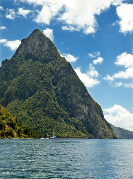 view of pitons, st lucia