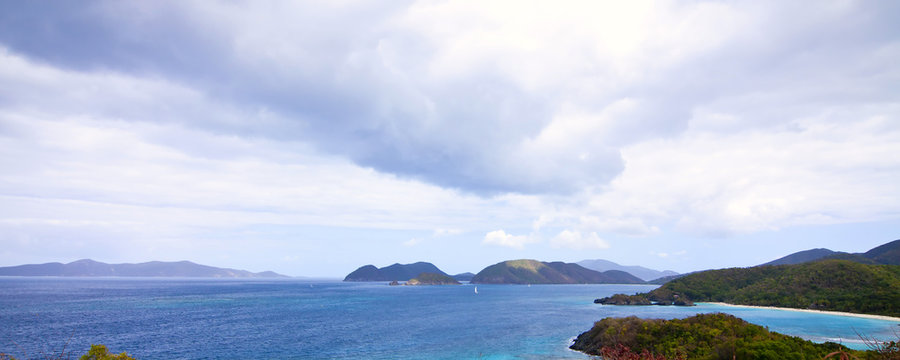 panorama of trunk bay, US Virgin Islands